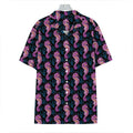 Purple Seahorse Pattern Print Hawaiian Shirt