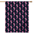 Purple Seahorse Pattern Print House Flag