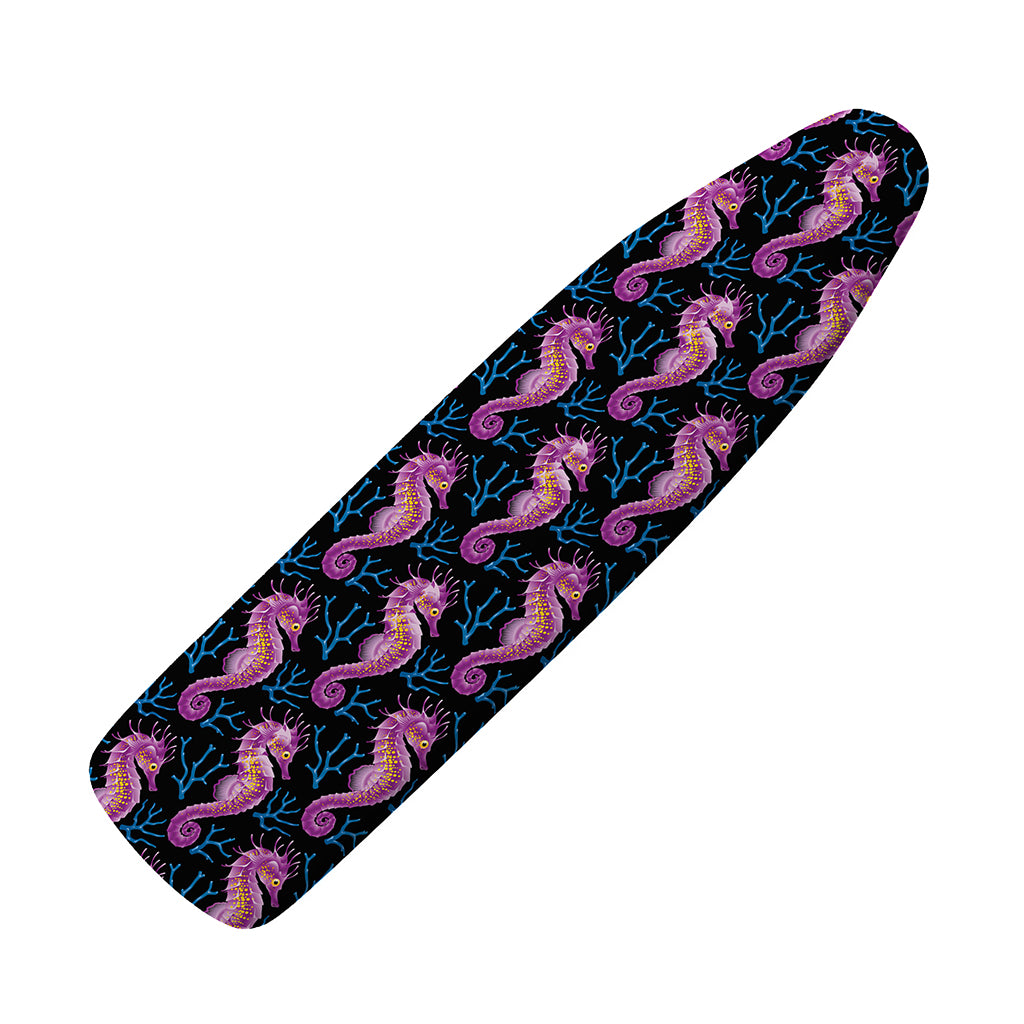 Purple Seahorse Pattern Print Ironing Board Cover