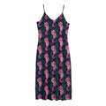 Purple Seahorse Pattern Print Jersey Midi Cami Dress