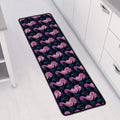 Purple Seahorse Pattern Print Long Kitchen Mat