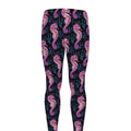 Purple Seahorse Pattern Print Men's Leggings