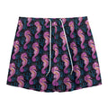 Purple Seahorse Pattern Print Mesh Shorts