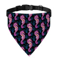 Purple Seahorse Pattern Print Over The Collar Dog Bandana