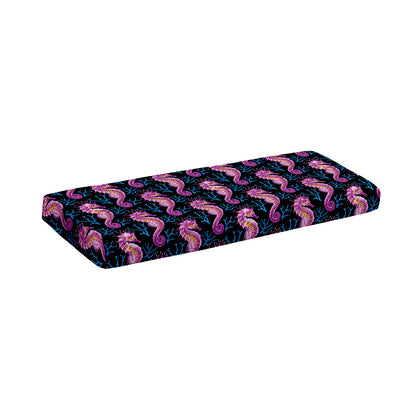 Purple Seahorse Pattern Print Piano Keyboard Cover
