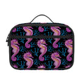 Purple Seahorse Pattern Print Portable Lunch Bag