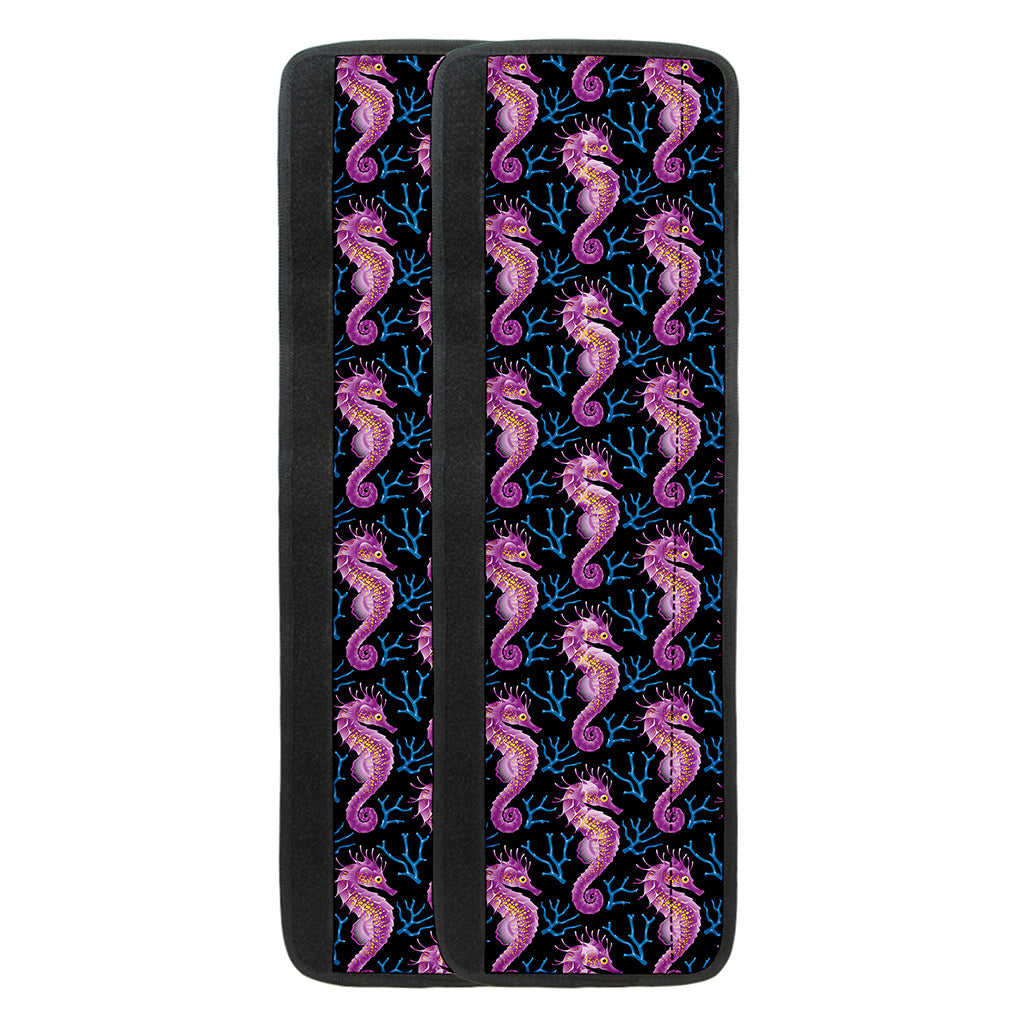 Purple Seahorse Pattern Print Refrigerator Handle Covers