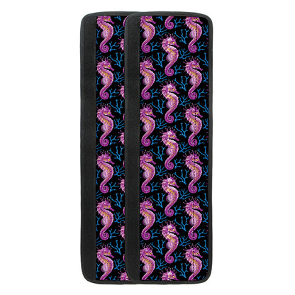 Purple Seahorse Pattern Print Refrigerator Handle Covers