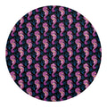 Purple Seahorse Pattern Print Round Blanket