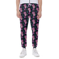 Purple Seahorse Pattern Print Joggers