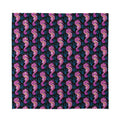 Purple Seahorse Pattern Print Silk Bandana