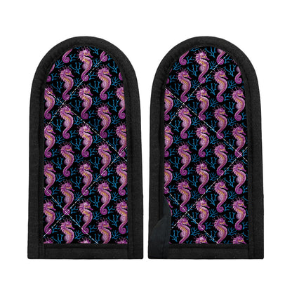 Purple Seahorse Pattern Print Skillet Handle Cover