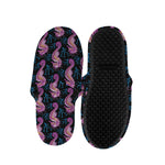Purple Seahorse Pattern Print Slippers