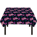 Purple Seahorse Pattern Print Tablecloth