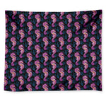 Purple Seahorse Pattern Print Tapestry