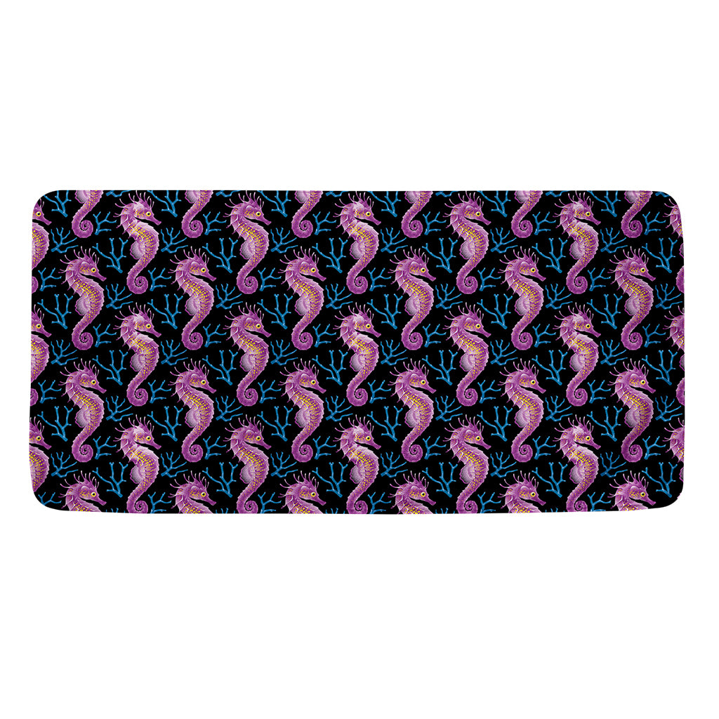 Purple Seahorse Pattern Print Towel