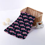 Purple Seahorse Pattern Print Towel