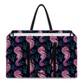 Purple Seahorse Pattern Print Utility Tote Bag