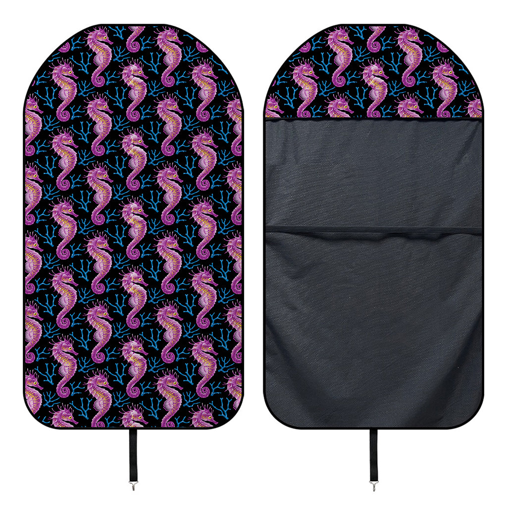 Purple Seahorse Pattern Print Waterproof Car Seat Cover