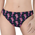 Purple Seahorse Pattern Print Women's Thong