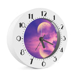 Purple Sky And Full Moon Print Alarm Clock