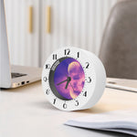 Purple Sky And Full Moon Print Alarm Clock