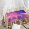 Purple Sky And Full Moon Print Baby Crib Sheet