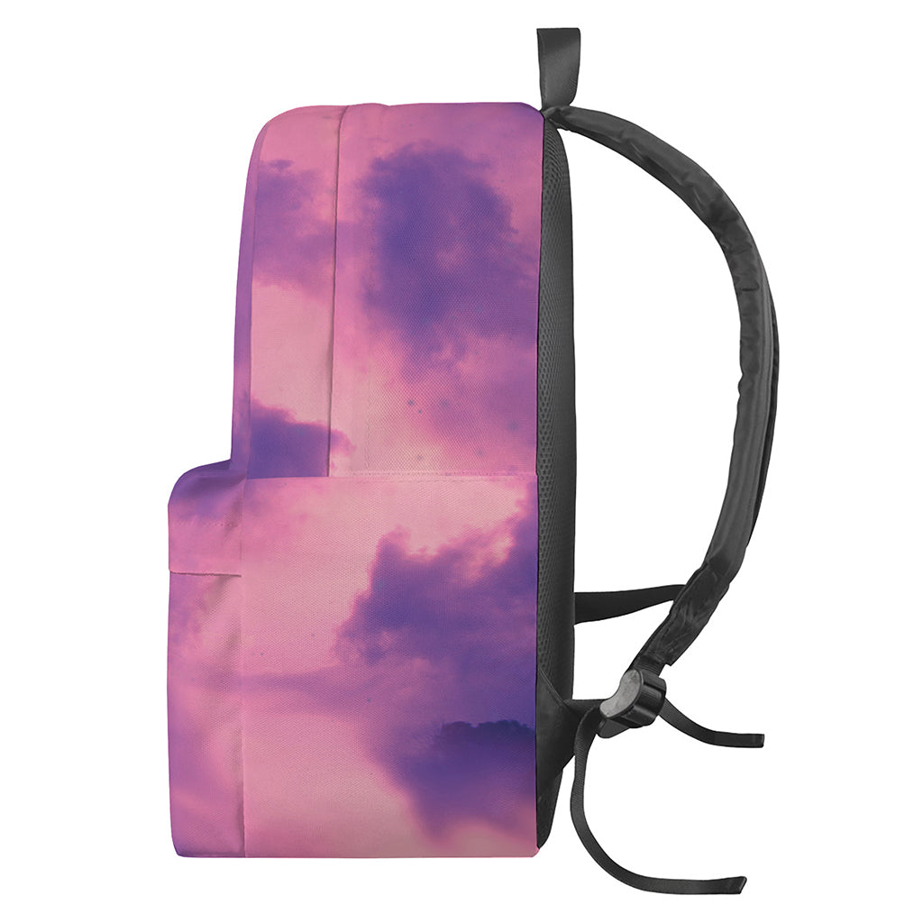 Purple Sky And Full Moon Print Backpack