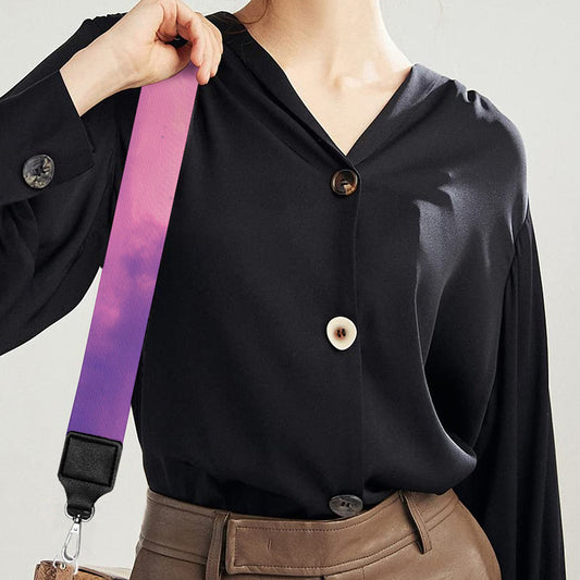 Purple Sky And Full Moon Print Bag Strap