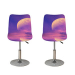 Purple Sky And Full Moon Print Bar Stool Covers