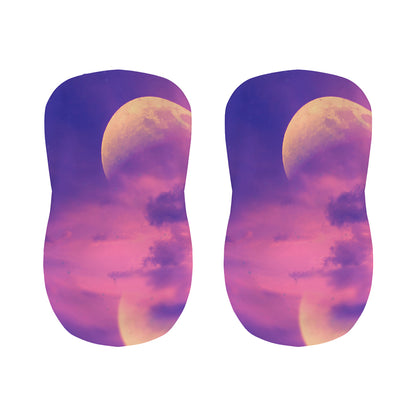 Purple Sky And Full Moon Print Bar Stool Covers