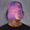 Purple Sky And Full Moon Print Baseball Cap