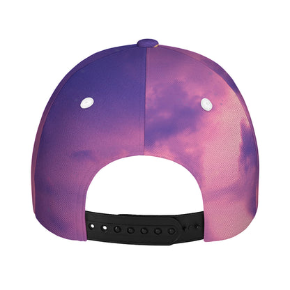 Purple Sky And Full Moon Print Baseball Cap