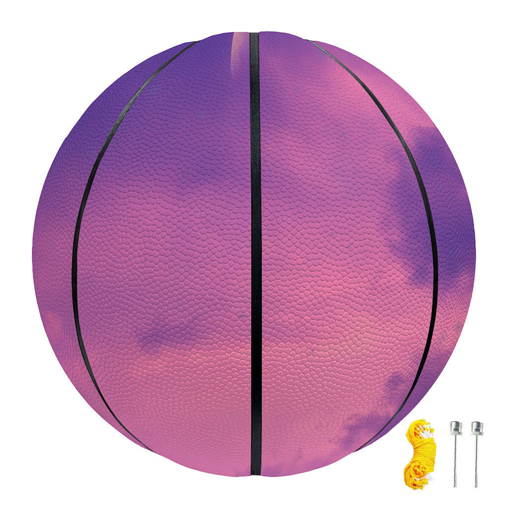 Purple Sky And Full Moon Print Basketball