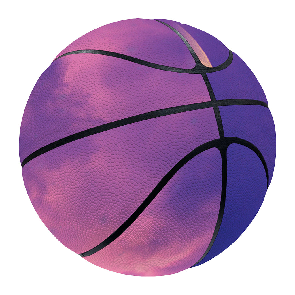 Purple Sky And Full Moon Print Basketball