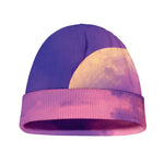 Purple Sky And Full Moon Print Beanie