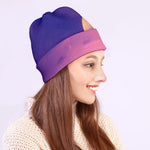 Purple Sky And Full Moon Print Beanie