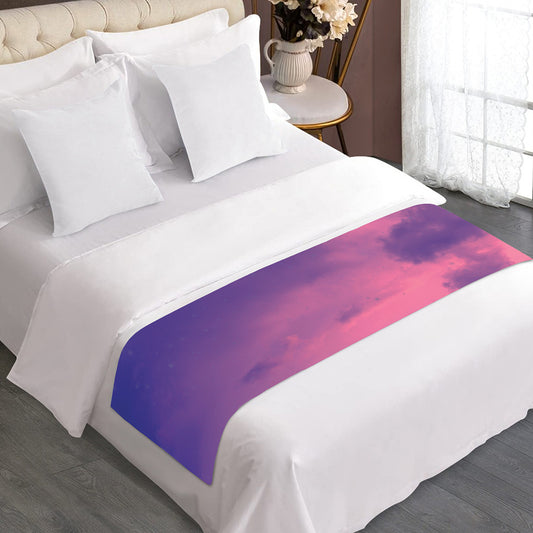 Purple Sky And Full Moon Print Bed Runner