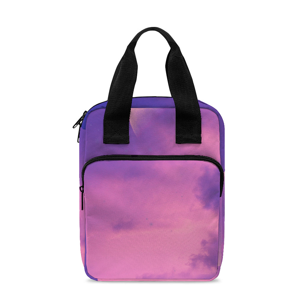 Purple Sky And Full Moon Print Bible Tote Bag