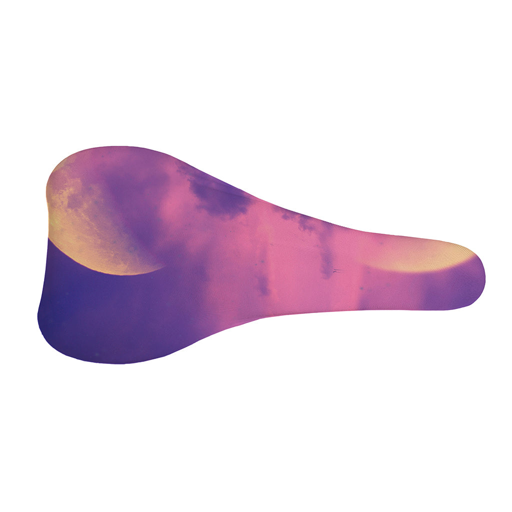Purple Sky And Full Moon Print Bicycle Seat Cover