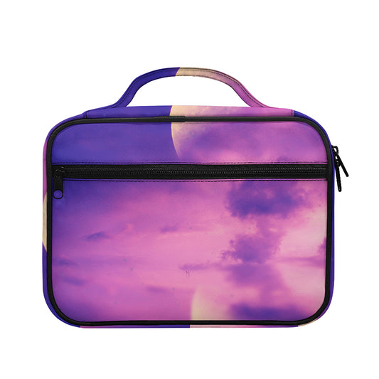 Purple Sky And Full Moon Print Briefcase Bible Bag
