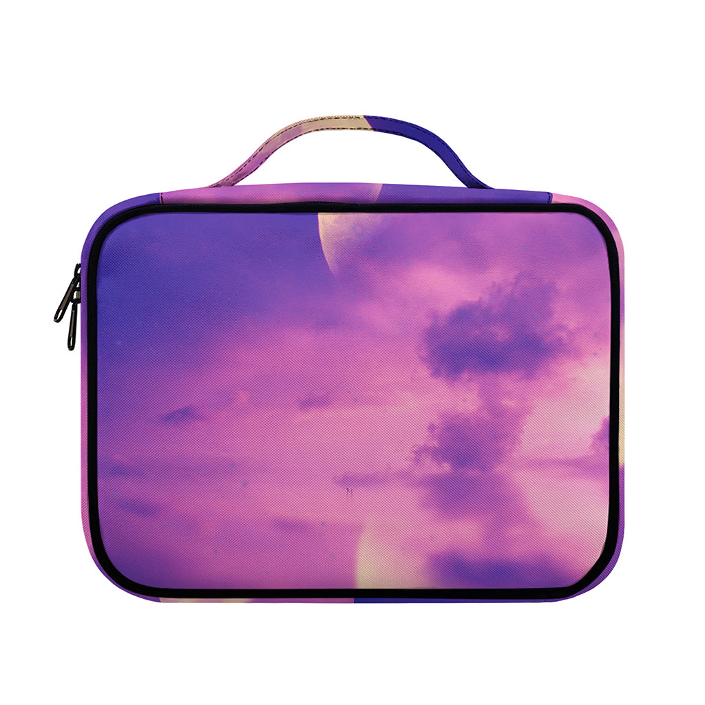 Purple Sky And Full Moon Print Briefcase Bible Bag