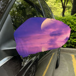 Purple Sky And Full Moon Print Car Side Mirror Covers