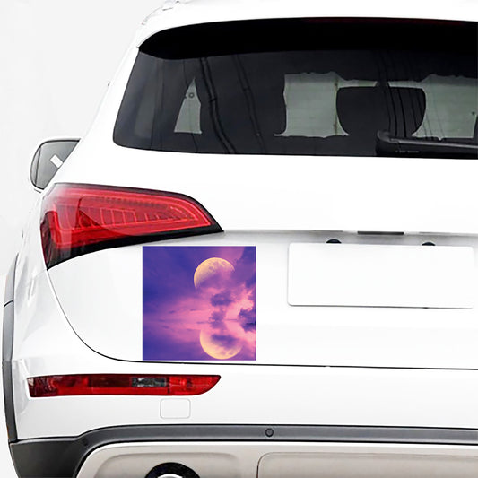 Purple Sky And Full Moon Print Car Sticker