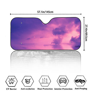 Purple Sky And Full Moon Print Car Windshield Sun Shade