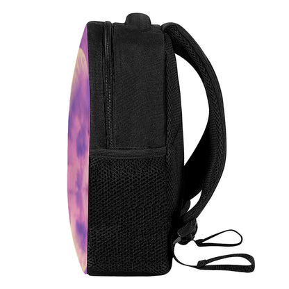 Purple Sky And Full Moon Print Casual Backpack