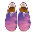 Purple Sky And Full Moon Print Casual Shoes