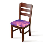 Purple Sky And Full Moon Print Chair Cushion Cover