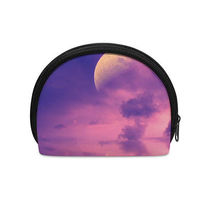 Purple Sky And Full Moon Print Coin Purse