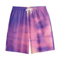 Purple Sky And Full Moon Print Cotton Shorts